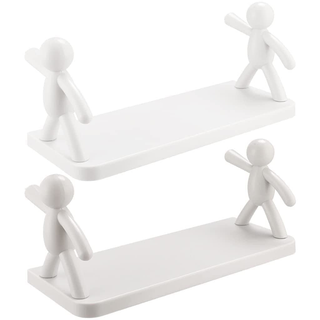 MorivaHomes Wall Mount Floating Shelf With Hooks For Bathroom Home And Office Storage - Multicolor
