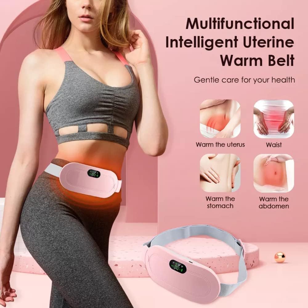 Period Cramp Relief Massager & Heating Pad for Period Cramps Portable Cordless Periods Cramps Relief Machine 3-Temp. & 4-Massage Mode Fast Heating Menstrual Period Pain Relief Device for Women (Periods Relief)