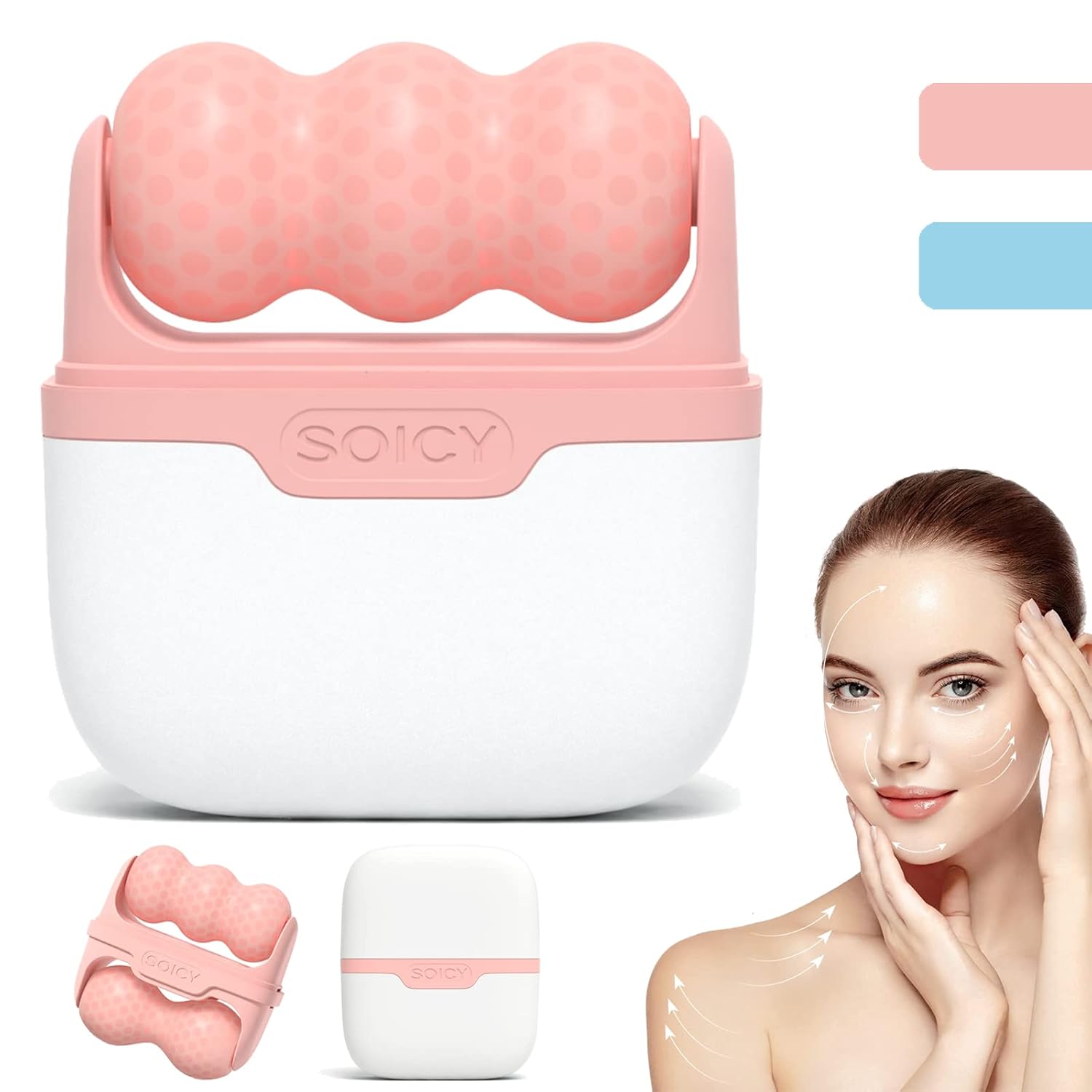 2 In 1 Ice Roller Face And Eye Massager For Puffiness And Skin Care 
