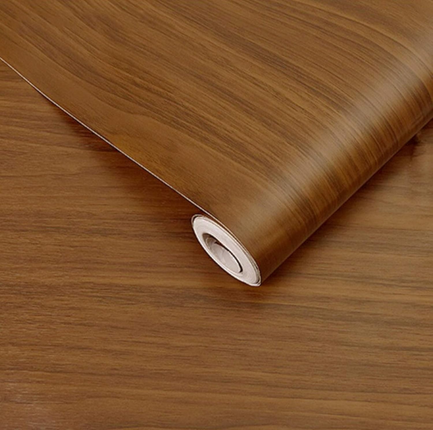 3.5 Meter Brown Wood Grain Self Adhesive Furniture Sticker Wallpaper Film - Brown