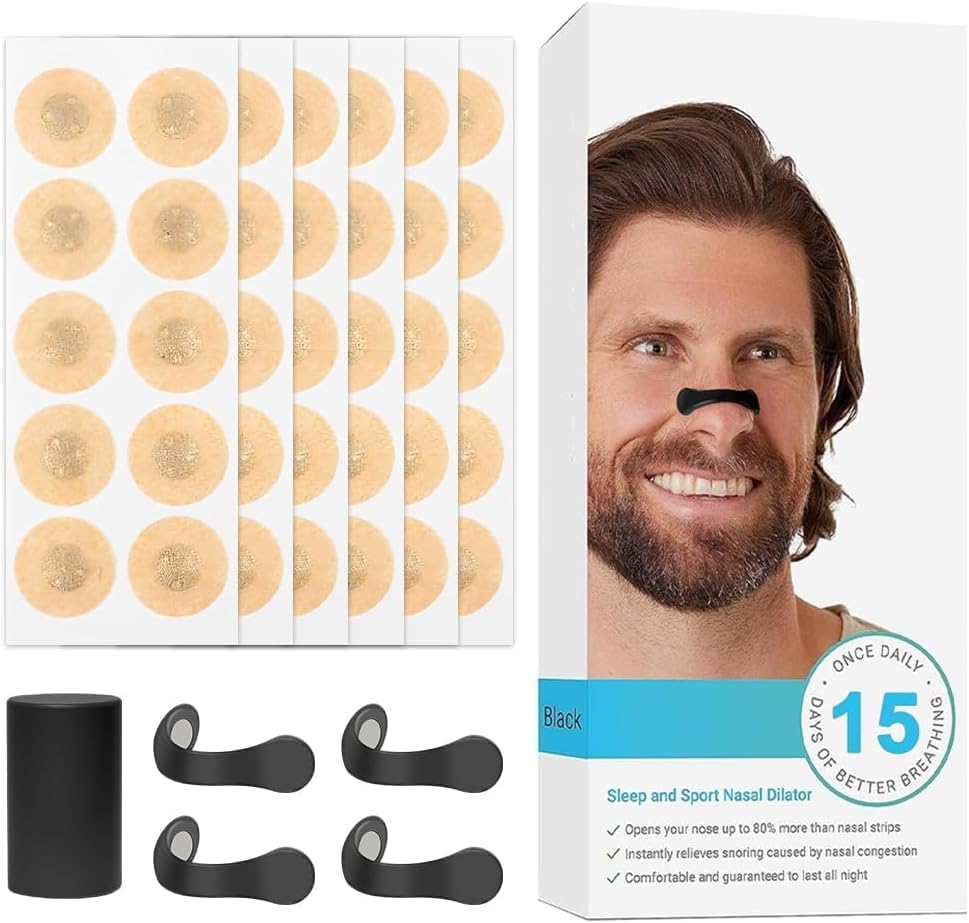 Magnetic Anti Snoring Nasal Strips For Better Breathing And Sleep - Black