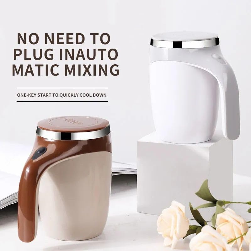 380ml Automatic Magnetic Self Stirring Coffee Mug With Stainless Steel Interior - Battery