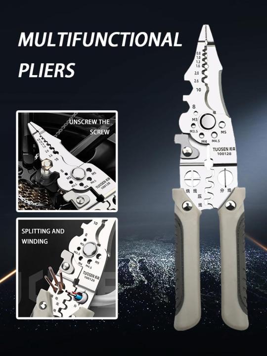 Multifunction Wire Stripper Cutter And Cable Repair Pliers Tool - Multicolor