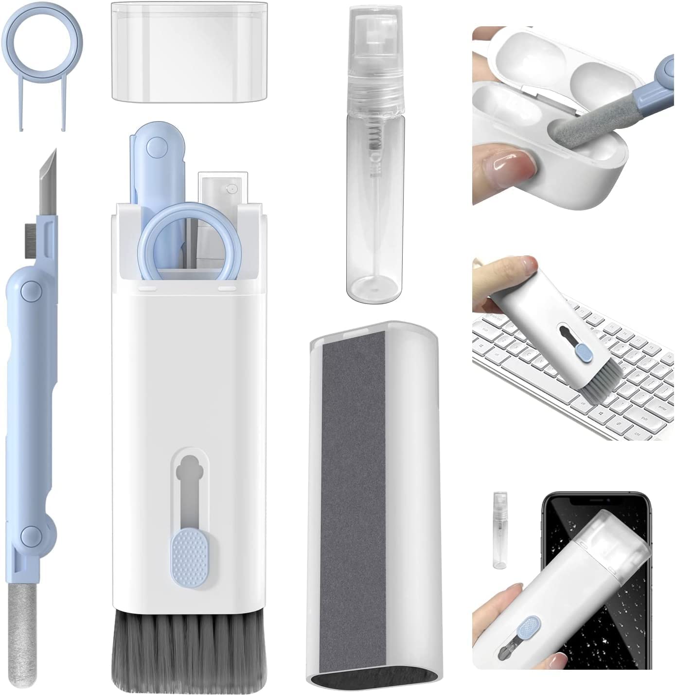7 In 1 Electronic Cleaning Kit For Keyboard Screen And Earbuds - Multicolor 