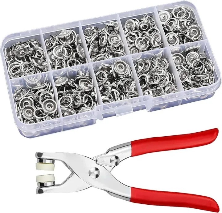 Metal Snap Button Press Plier Kit For DIY Sewing And Clothes Repair - Multicolor