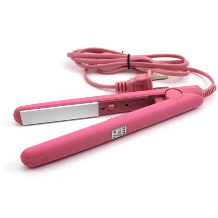 Travel Mini Ceramic Hair Straightener With Flat Iron Plates - Multicolor