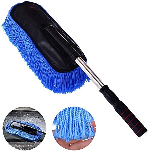 Microfiber Car Wash Mop With Extendable Handle And Scratch Free Duster - Multicolor