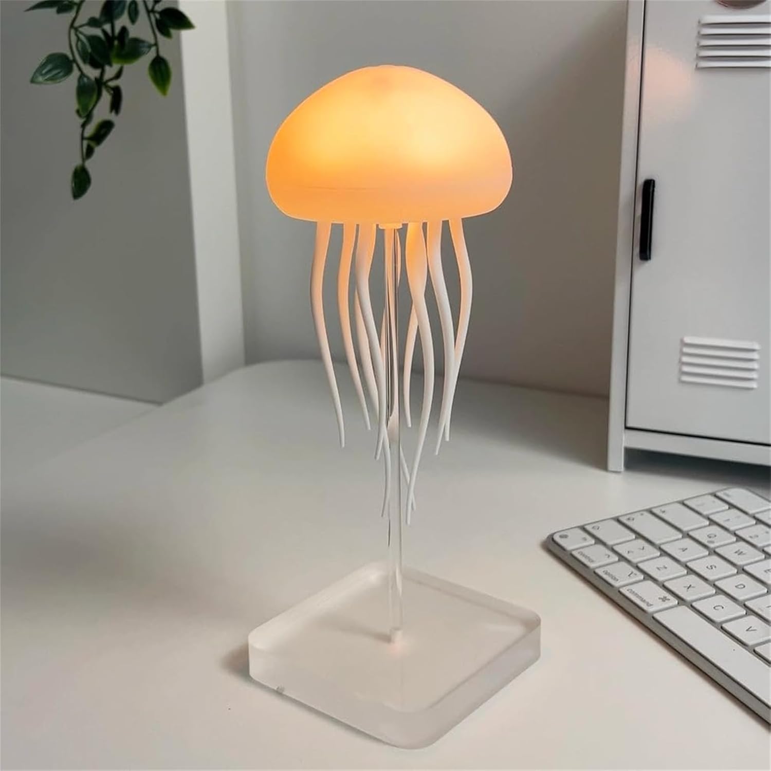 Jellyfish LED Lamp With Voice Control RGB Light And Rechargeable Base - Multicolor