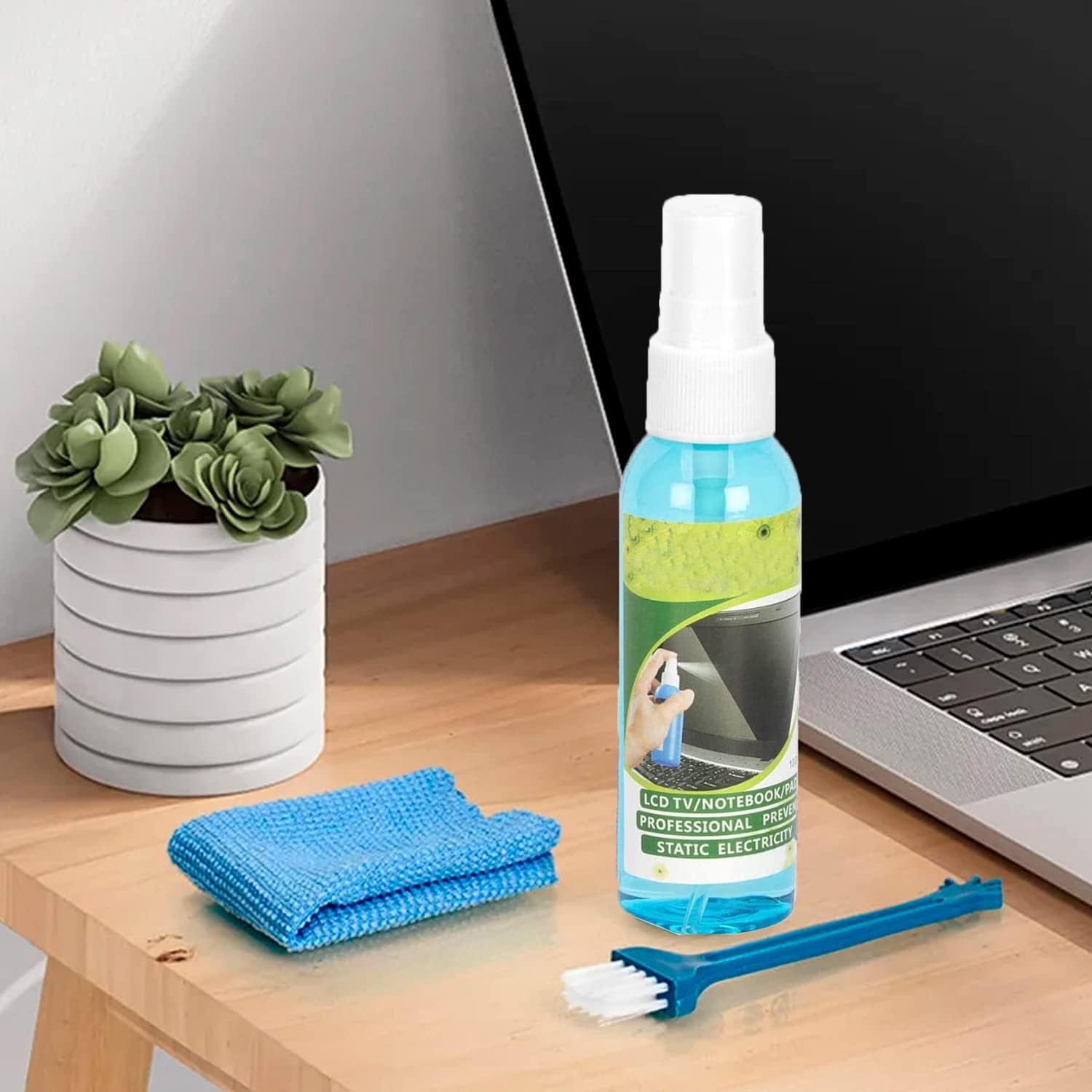 3 In 1 Multipurpose Screen And Lens Cleaning Kit With 100ml Cleaning Liquid - Multicolor