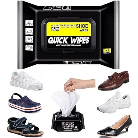 Sneaker And Shoe Cleaner Wipes Pack Of 80 Disposable Cleaning Wipes - Black