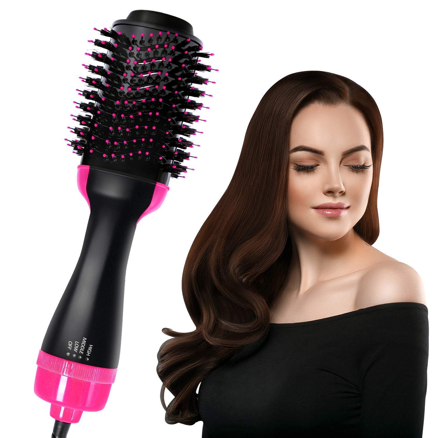 One Step Hair Dryer And Volumizing Styler Brush Black - Black