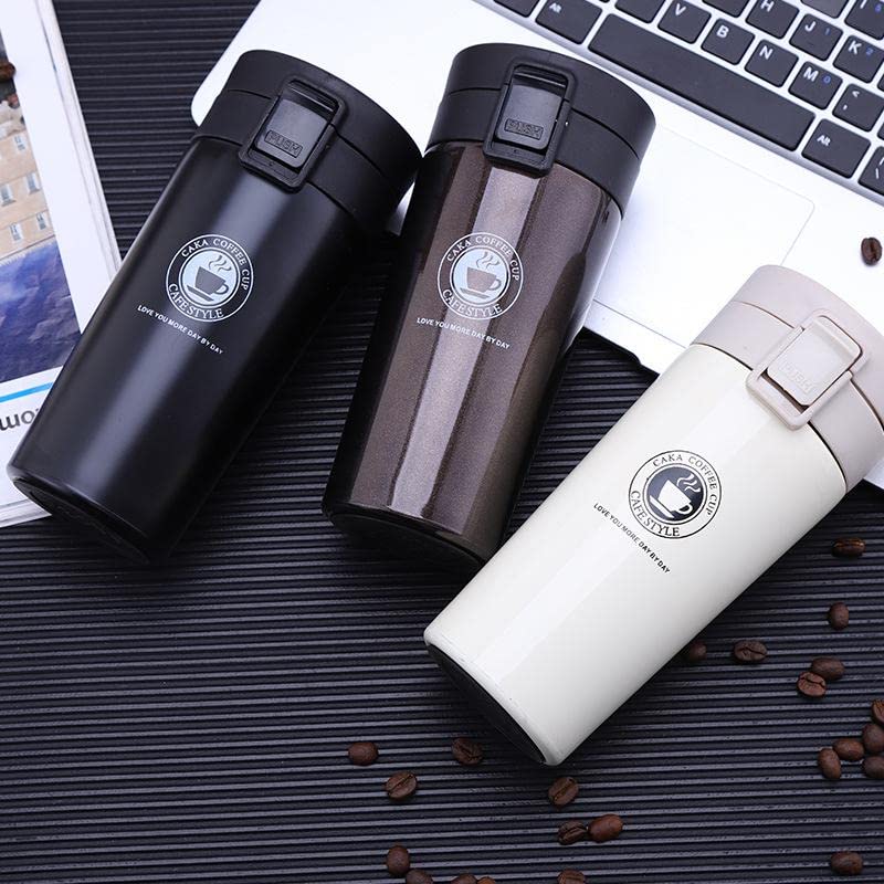 Double Wall 380ml Vacuum Insulated Stainless Steel Travel Mug With Flip Lid - Multicolor
