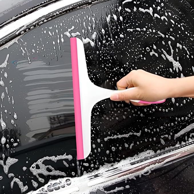 Multi Purpose Glass Cleaning Squeegee With Hanging Hook - Multicolor