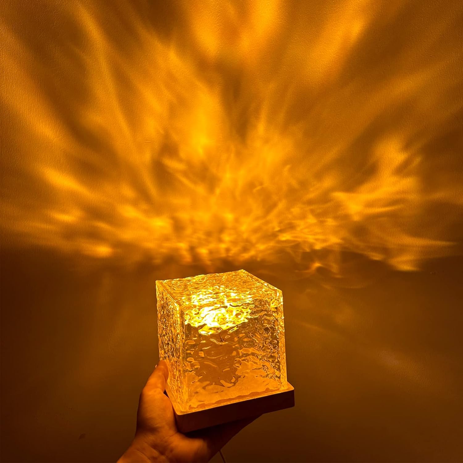 Dynamic Water Effect 3D LED Home Decor Light - Warm White Orange