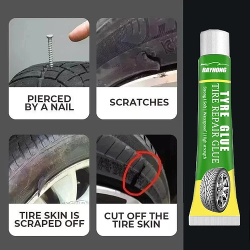 Professional Car Tyre Repair Instant Bond Glue - Multicolor