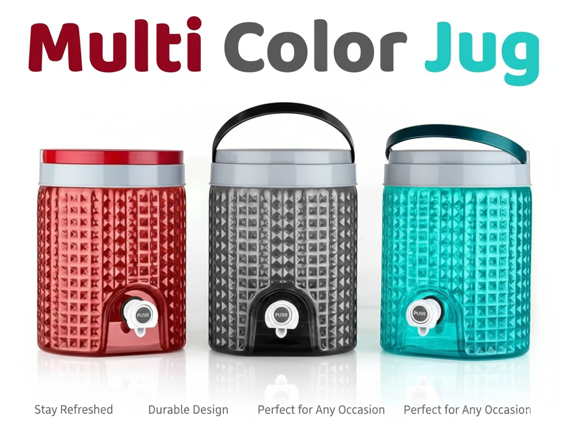 Unbreakable 4.5L Insulated Bubble Water Jug For Home And Kitchen - Multicolor