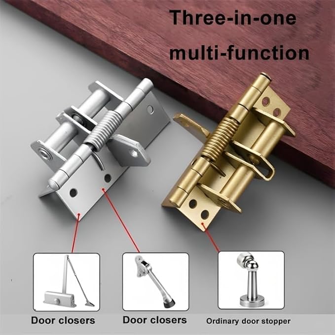 Heavy Duty Self Closing Automatic Door Spring Hinge Silver - Multicolor