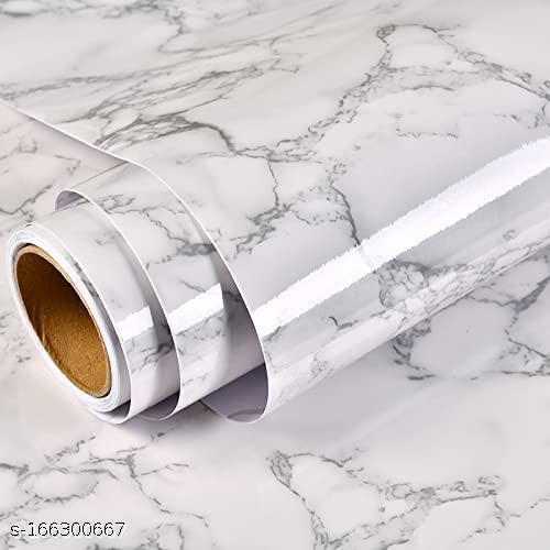 3 Meter Premium White Cloud Marble Furniture Sticker Film - White