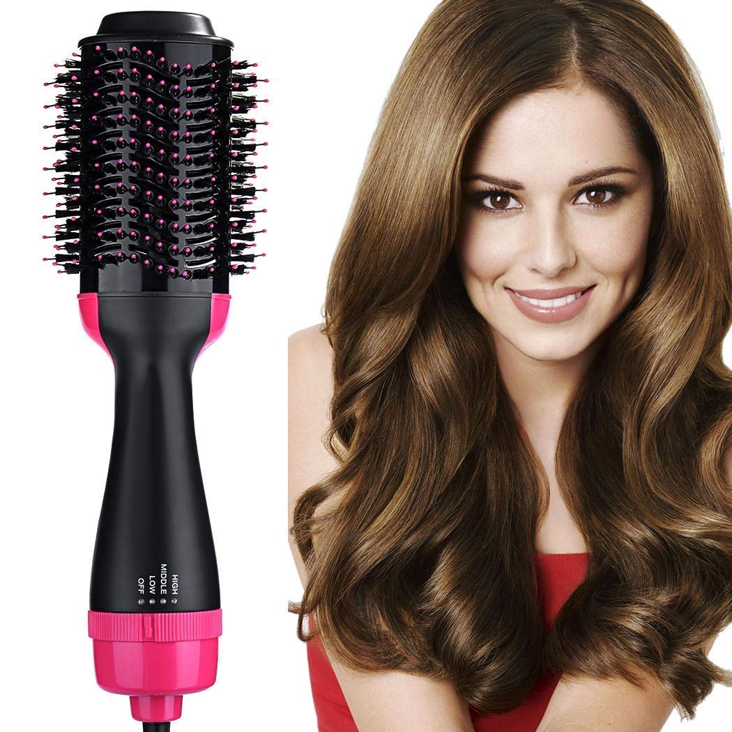 4 In 1 Hot Air Hair Dryer And Volumizing Styling Brush Black - Black