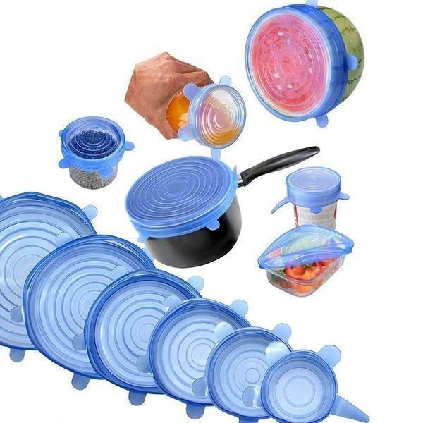Universal Silicone Stretch Lids For Bowls Pots And Food Storage - Multicolor