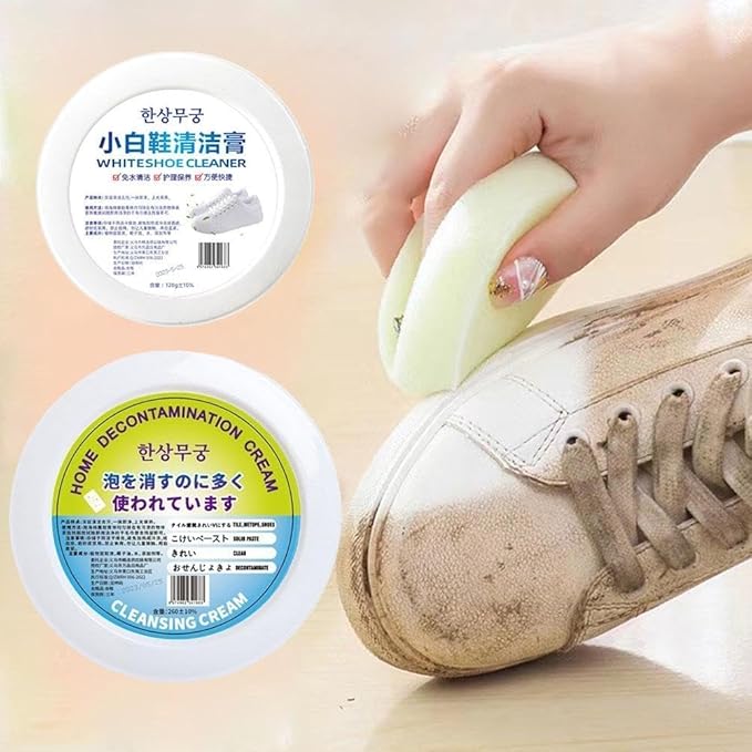 White Shoe Cleaning Cream For Canvas Mesh And Sneakers - White