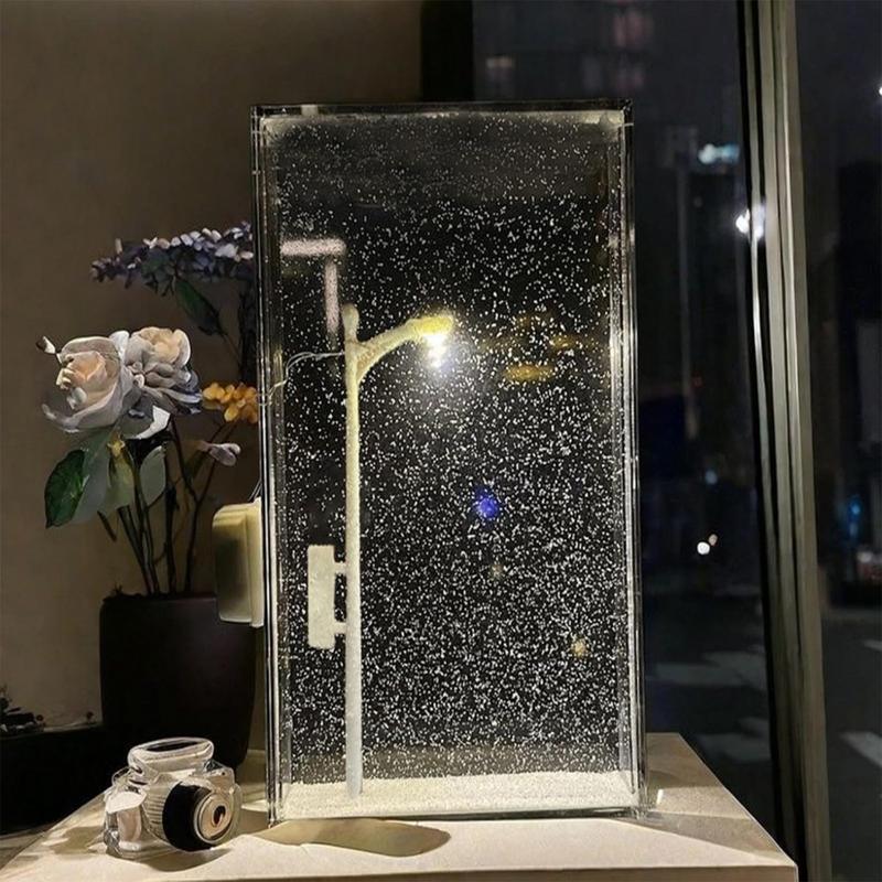 Snow Scenery Street Lamp Snowflake LED Night Light Decoration Kit - White