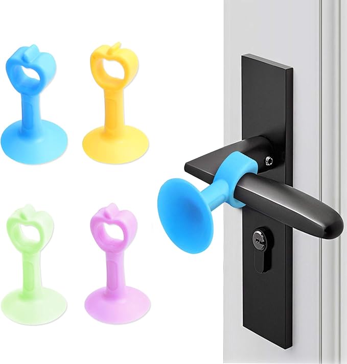 Silicone Door Handle Buffer Anti Collision Wall Protector - Multicolor