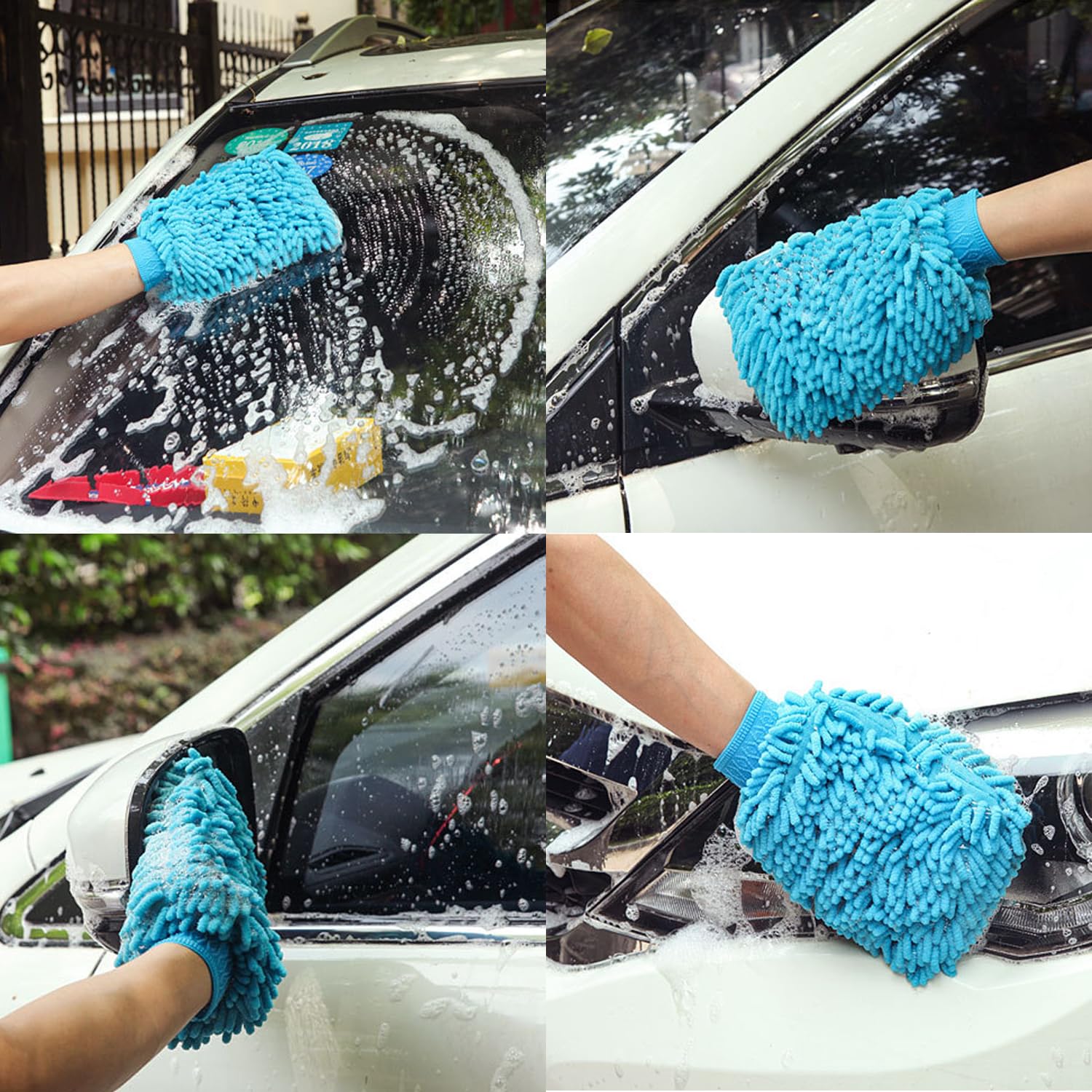 Premium Chenille Microfiber Car Wash Mitt For Scratch Free Cleaning