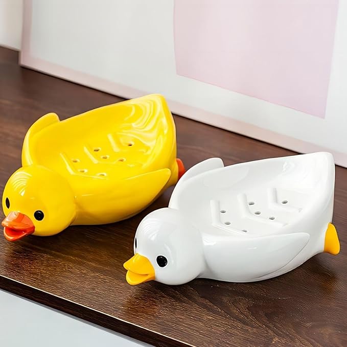 Duck Soap Tray Soap Dish Container Storage Rack Ornament for Office Bathroom Yellow | Soap Dishes & Dispensers| Soap Dishes & Dispensers| Soap Dishes & Dispensers - Multicolor