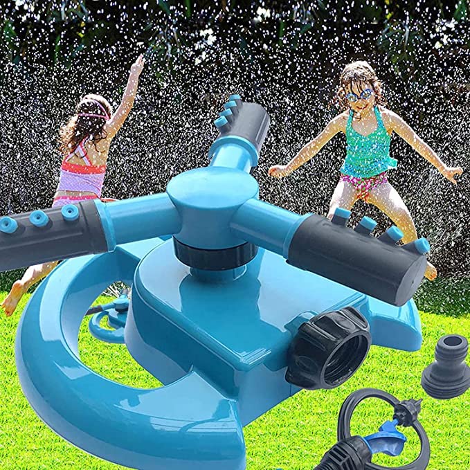 Premium 360 Degree Rotating Garden Sprinkler With 3 Arms - Multicolor