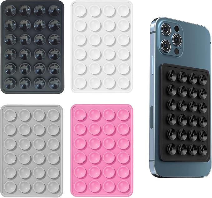 Sticky Phone Suction Pad Holder For Wall And Smooth Surfaces - Multicolor