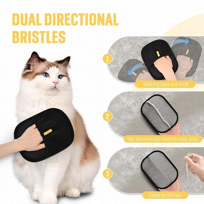 Electrostatic Pet Hair Remover Gloves For Cat And Dog Fur Cleaning 