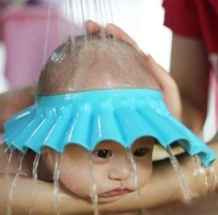 Adjustable Baby Shower Cap Hair Wash Hat With Ear Protection - Multicolor