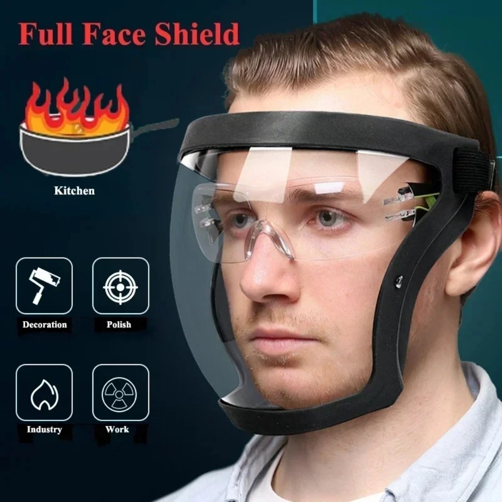 Super Protective Anti Fog Full Face Shield For Safety Use - Black