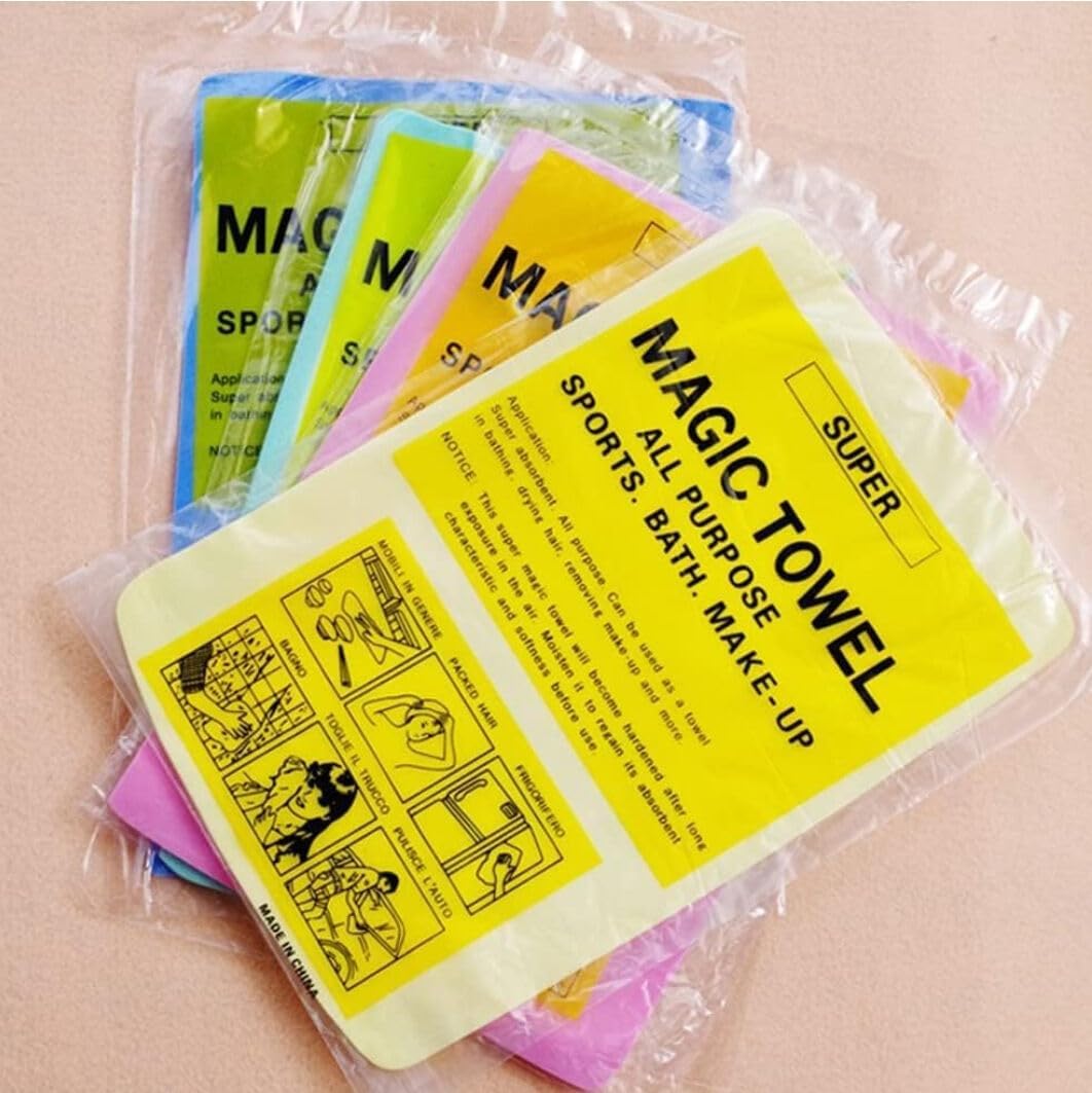 Magic Drying Towel Reusable Absorbent Cleaning Cloth For Kitchen And Glass - Multicolor