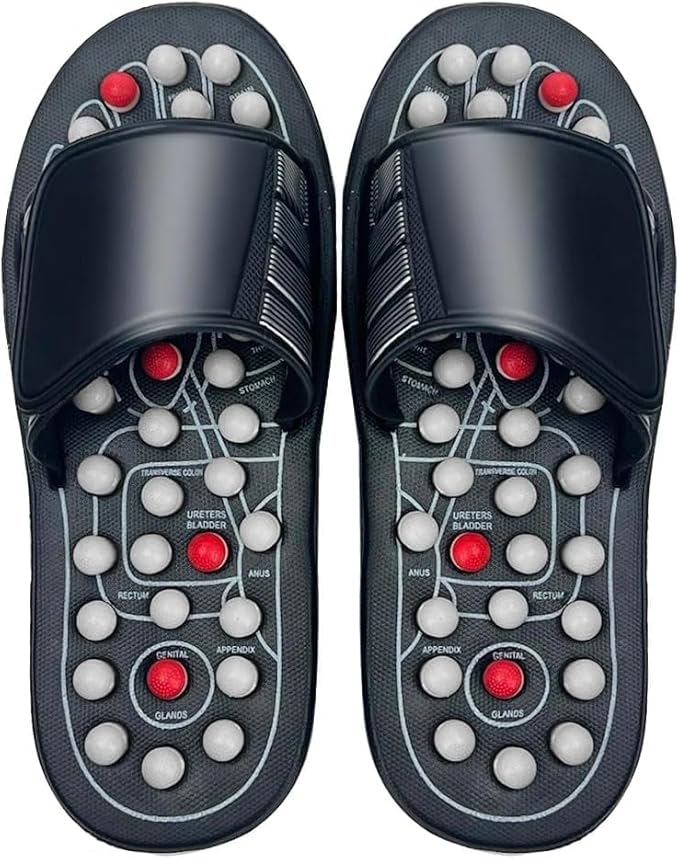 Magnetic Massage Slippers With Acupressure Foot Support - Green