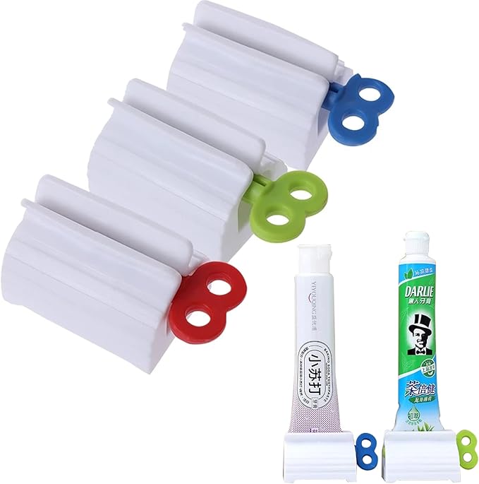 Toothpaste Tube Dispenser And Rolling Squeezer Tool - Black