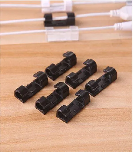 20 Pieces Clear Adhesive Cable Clamp Clips Organizer - Multicolor