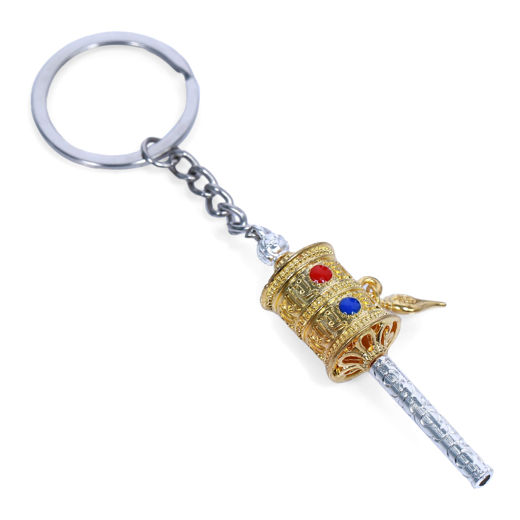 Silver/Golden  Metallic Rotating Mane Keyring