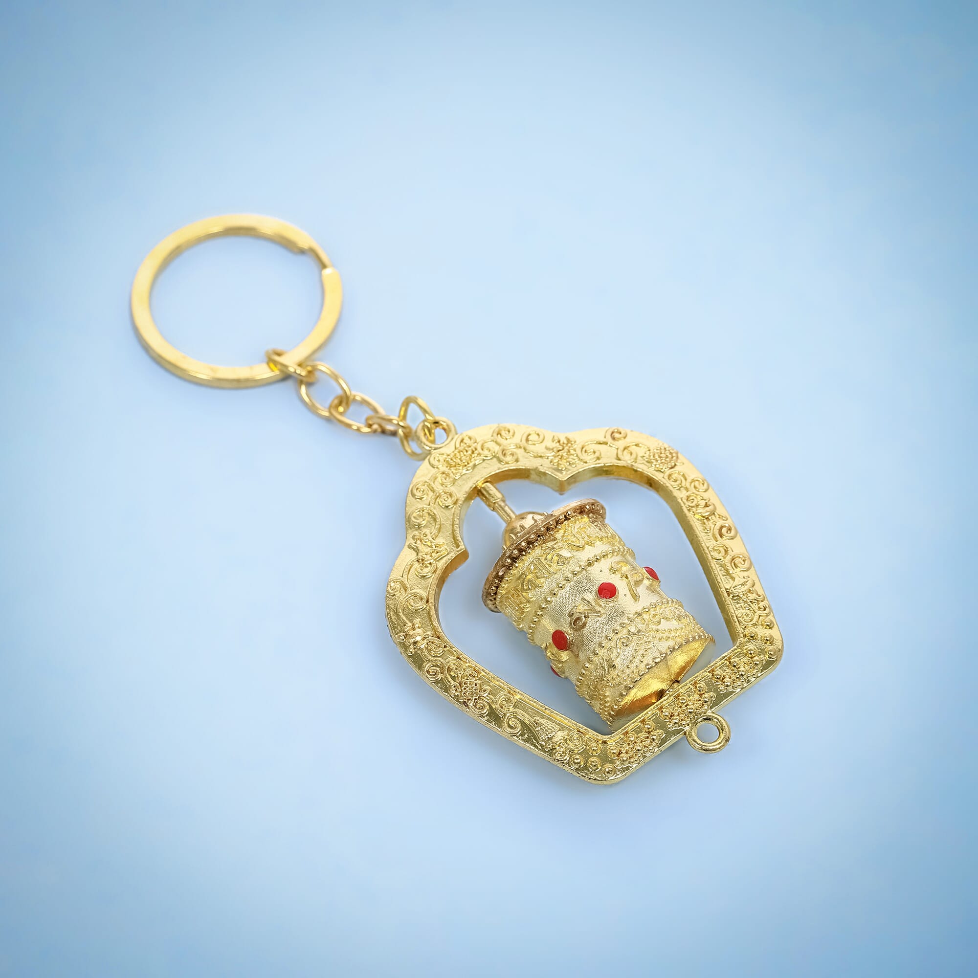 Golden Color Rotating Mane Metallic Keyring