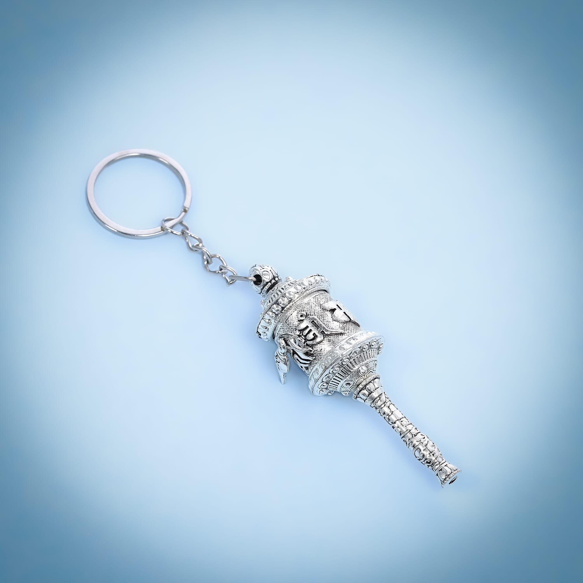 Silver Color Rotating Mane Metallic Keyring