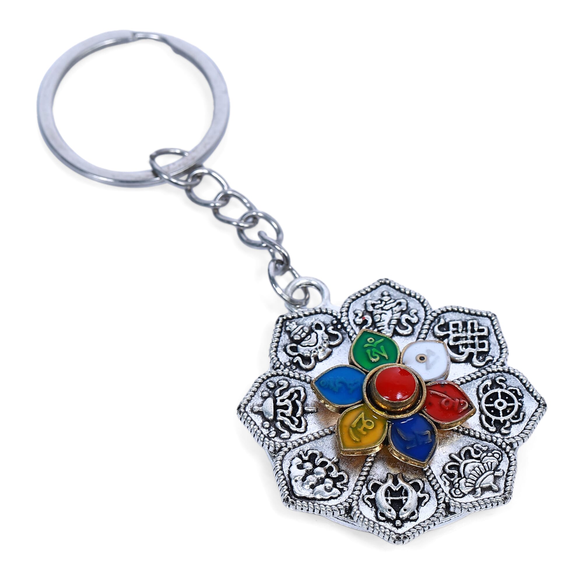 Sliver Color Metal Floral Design Keyring / Keychain / Keyholder