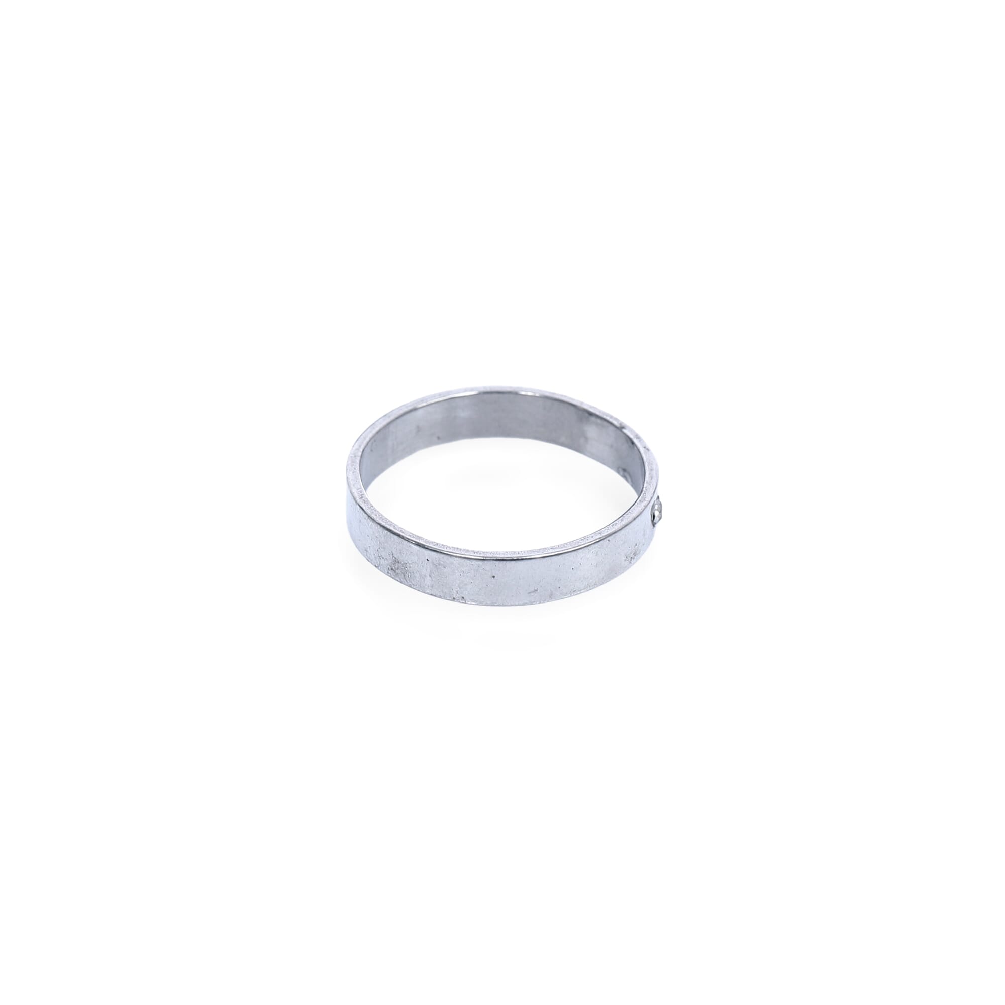 Unisex Silver Color Plain Design Halfgol Ring