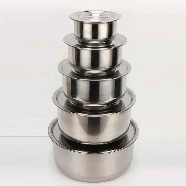 Stainless Steel Multipurpose Stock Pot Storage Pot Cookware Set | With Induction Base - Set Of 5