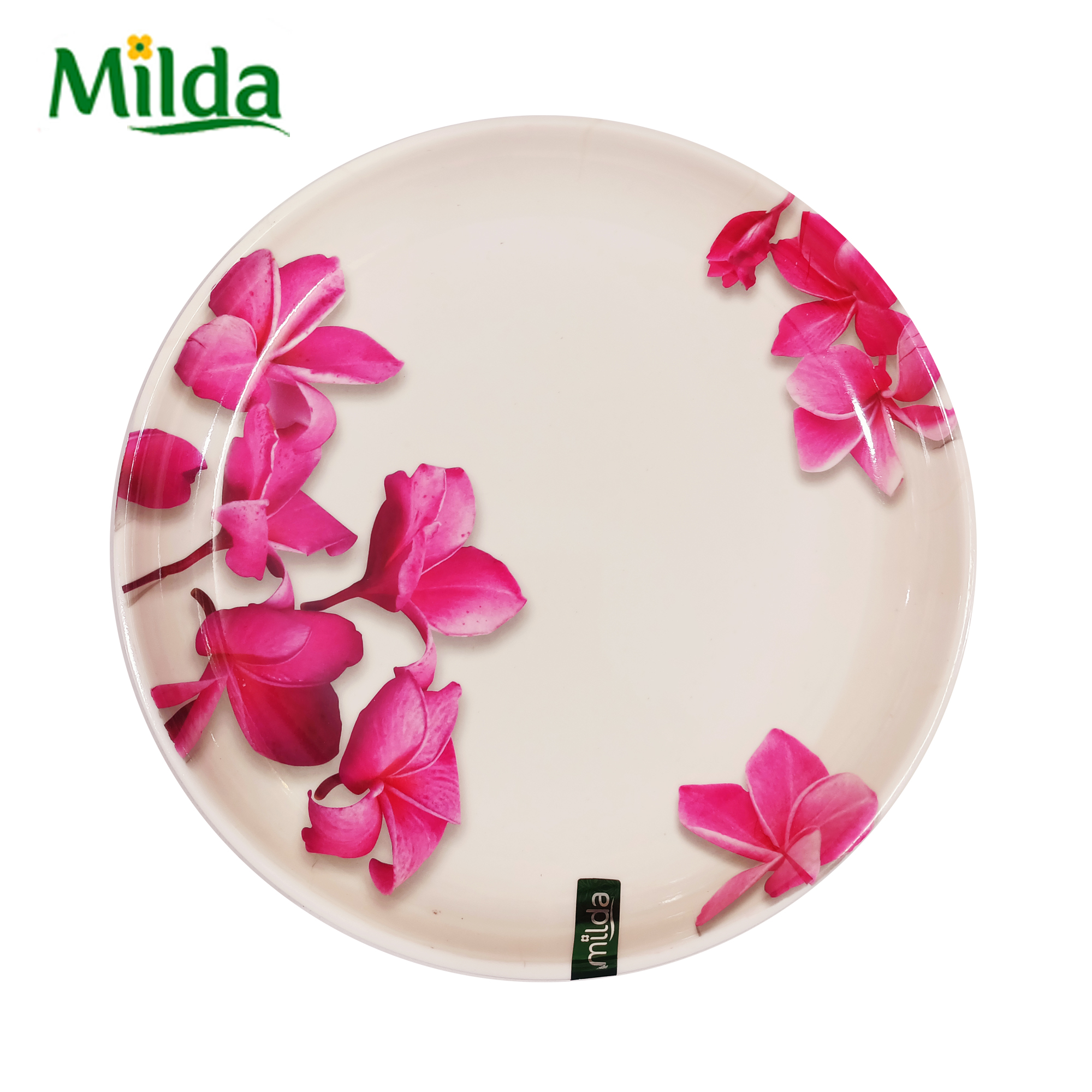 Milda High Gloss Melamine Plate Deep Thali 10 inch 12 Pieces Set