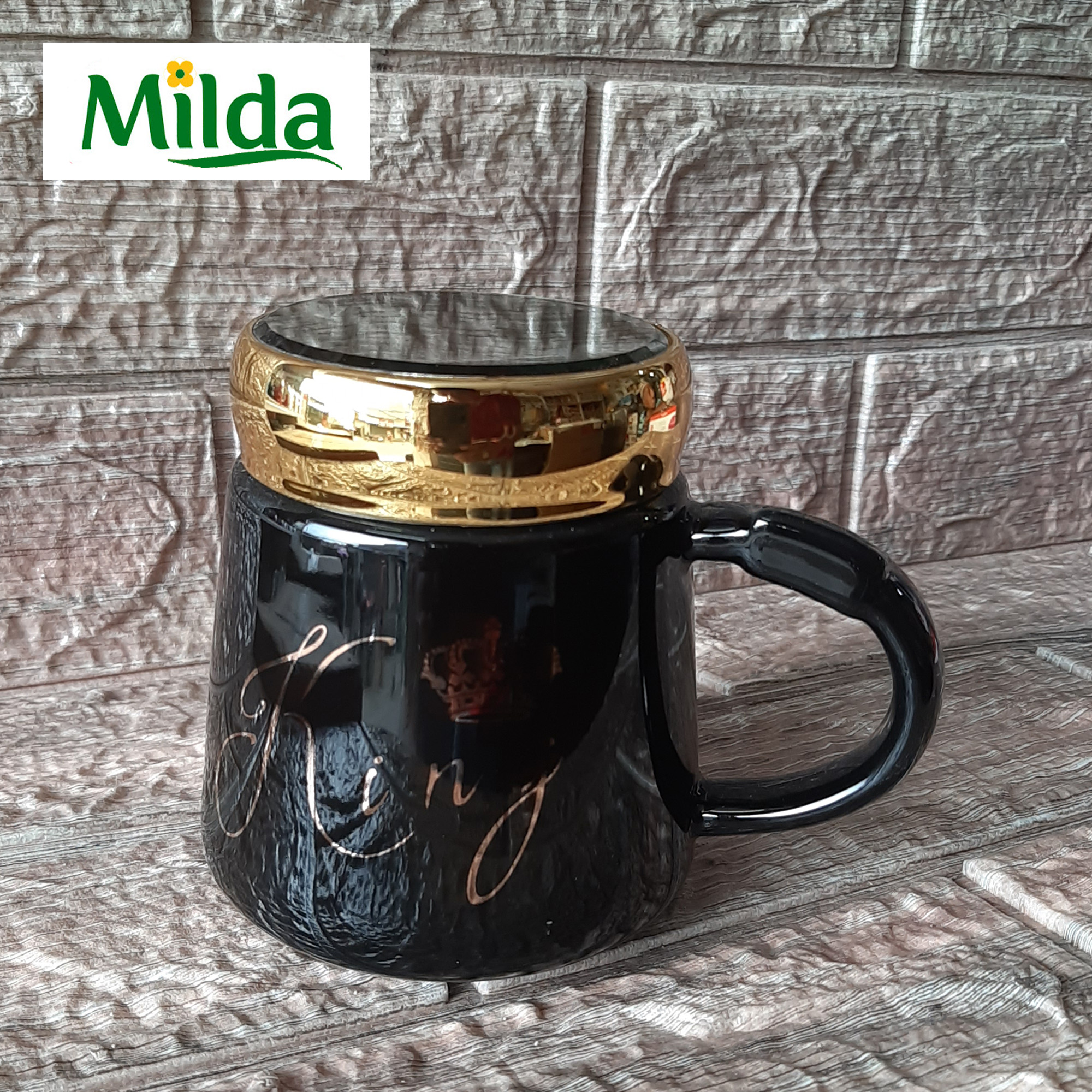 Milda - Ceramic - Tea/Coffee - Mug/cup -  With Mirror Lid