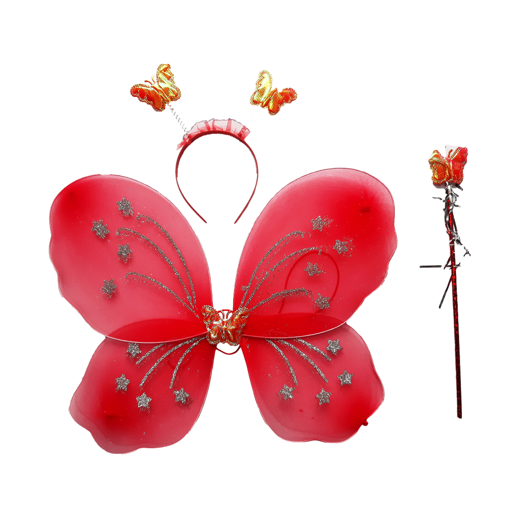 Red Butterfly Wing Set For Baby Girl