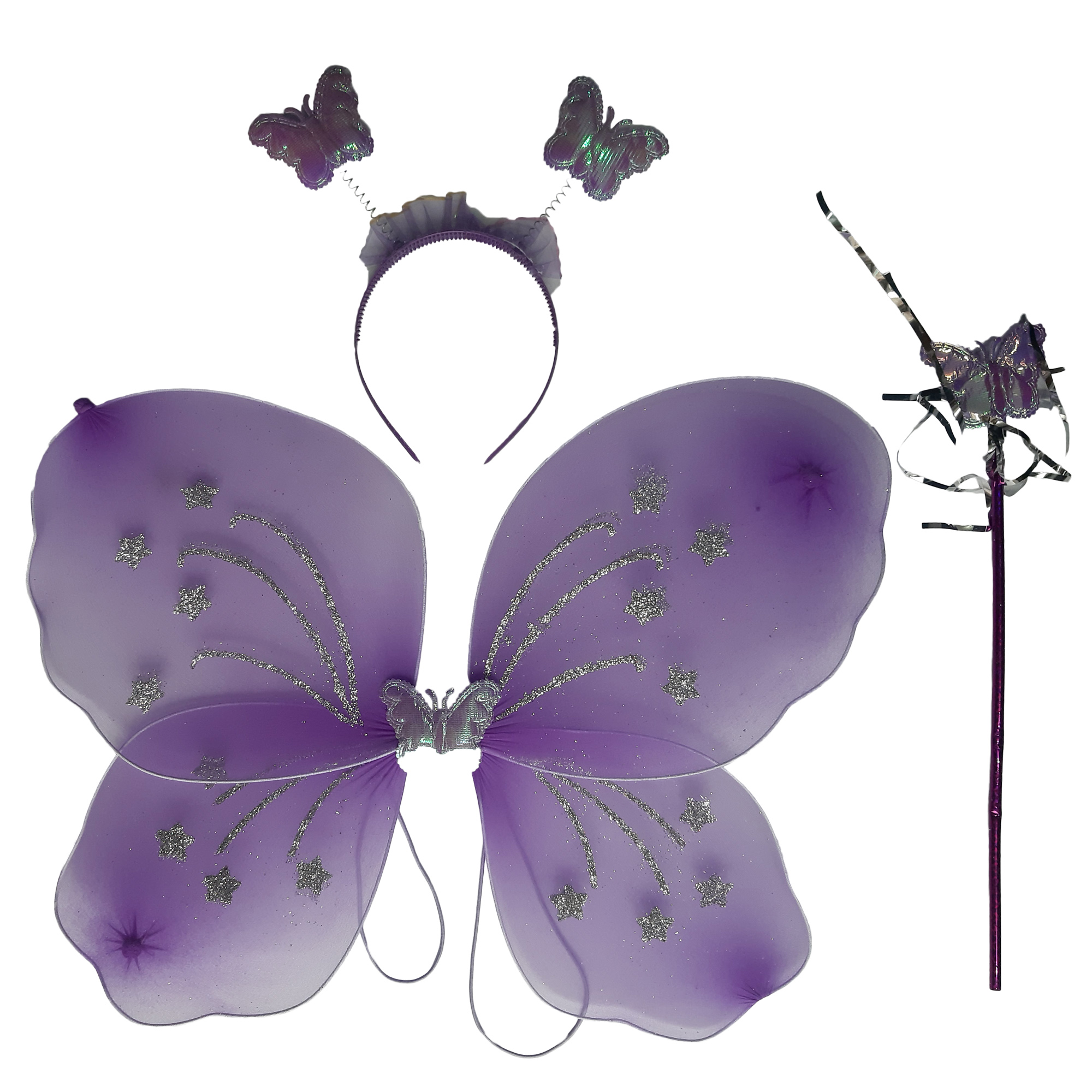 Purple Color Butterfly / Angel Wing Set For Baby Girl 