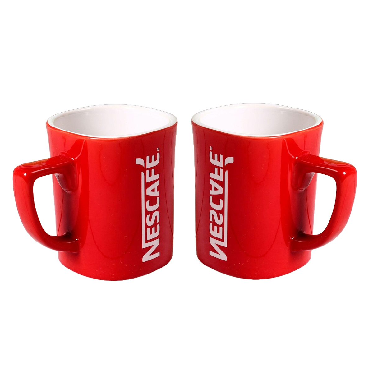 Nescafe Ceramic Coffee & Tea Mug Cup Set Of 2 Pcs 250 ml - Red