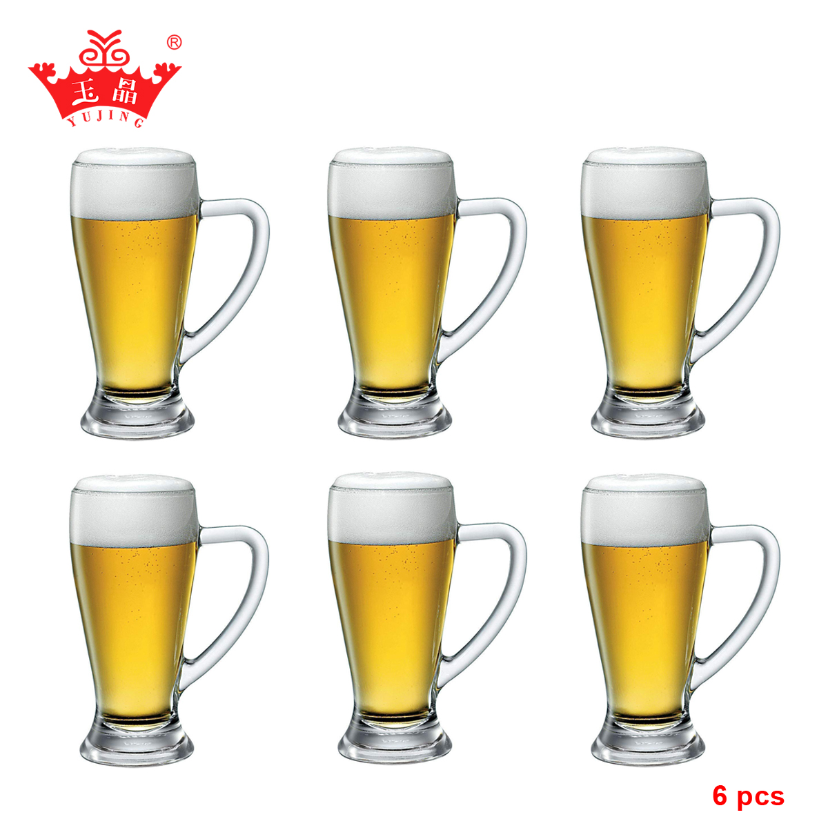 G Horse Beer Glass Mug BMZB 102-1 Transparent 290 ml Set of 6 pcs
